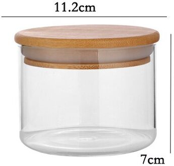 Houten Deksel Glazen Pot Verzegelde Bus Voedsel Opslag Container Voor Losse Thee Koffieboon Zout Keuken Opslag Jar Organier Fles