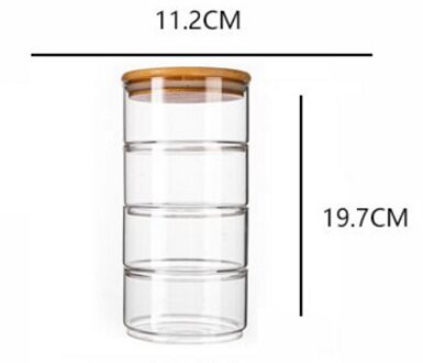 Houten Deksel Glazen Pot Verzegelde Bus Voedsel Opslag Container Voor Losse Thee Koffieboon Zout Keuken Opslag Jar Organier Fles