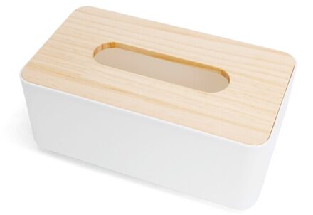 Houten Deksel Tissue Box Dispenser Papier Opslag Houder Servet Case Organizer