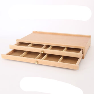 Houten Desktop Draagbare Schildersezel Beuken Schilderen Box Met Double-Layer Lade Voor Schilderen Hardware Art Supplies