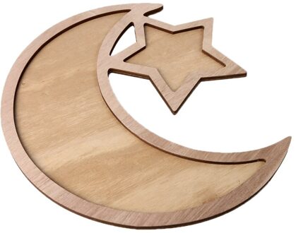 Houten Dessert Lade Artistieke Eid Mubarak Party Serving Servies Lade Display Decoratie Ramadan Home Decor Dessert Lade