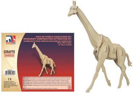 Houten dieren 3d puzzel giraffe bouwpakket 25 cm