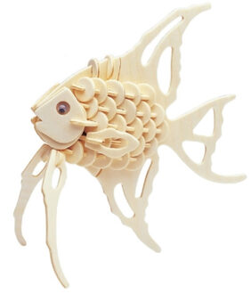 Houten dieren 3D puzzel vis - Speelgoed bouwpakket - 23 x 18,5 x 0,3 cm - vissen