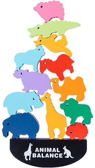 Houten Dieren Balans Training Puzzel Spel Speelgoed Kit Educatief Voorschoolse Speelgoed Bouw Speelgoed Kinderen Baby Puzzel Spel Speelgoed Donker Kaki
