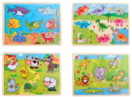 Houten Dieren puzzel 9pcs 30x22x1,5cm