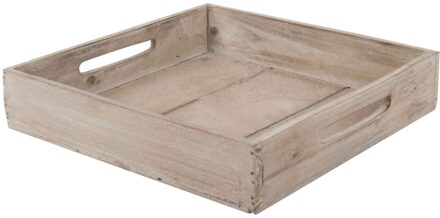 Houten Dijk Natural Collections dienblad hout bruin 26x26 cm