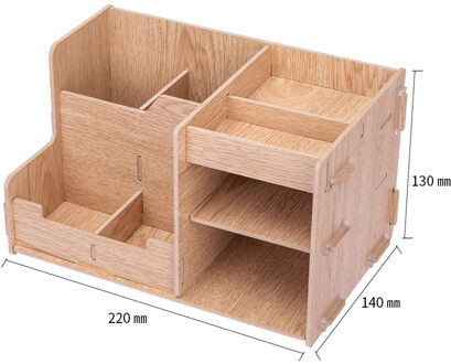 Houten Document Lade DIY Desktop Opbergdoos Multifunctionele Pen Potlood Bestand Houder Bureau Organizer Schoolbenodigdheden 79230