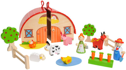 Houten Draagbare Boerderij Speelset