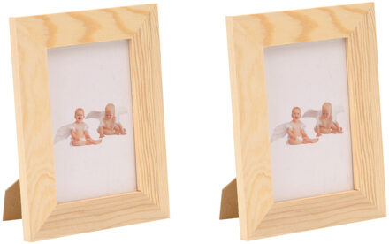 Houten fotolijsten/fotolijstjes - 3x stuks - 14.5 x 19.5 cm - DIY hobby/knutselen - Zelf beschildere
