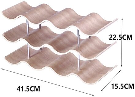 Houten Golf Wijnrek Thuis Druif Plank Wijnkast/Massief Houten Fles 3 layers