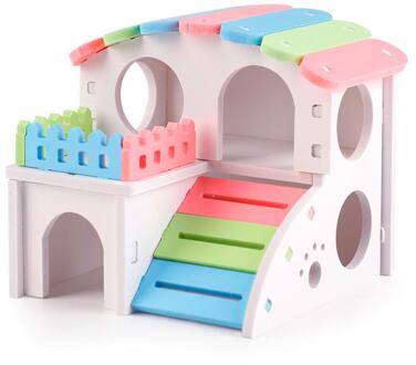 Houten Hamster Hideout Huis Eekhoorn Egel Villa Kleine Huisdier Habitat Hamster Accessoires Chinchilla Cavia Dierbenodigdheden