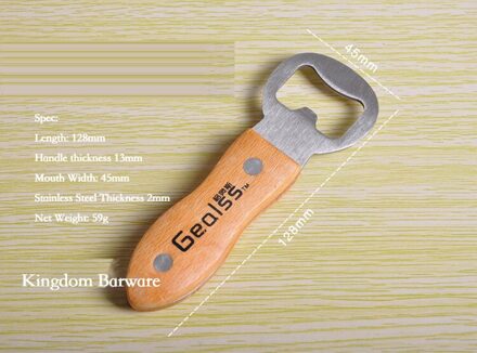 Houten Handvat Bier Flesopener Bar Tool Wijn Accessoires