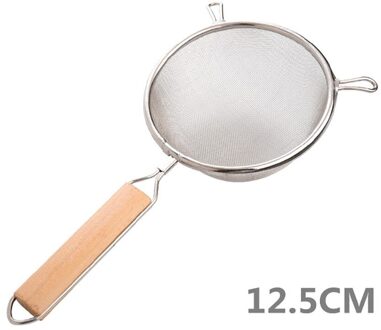 Houten Handvat Frituren Olie Roestvrijstalen Gaas Zeef Zeefje Zeef Filter Vergiet Skimme Keuken Gereedschap 125mm