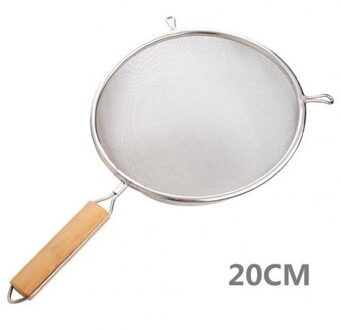 Houten Handvat Frituren Olie Roestvrijstalen Gaas Zeef Zeefje Zeef Filter Vergiet Skimme Keuken Gereedschap 20cm