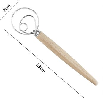 Houten Handvat Garde Meel Coil Stirrer Egg-Beater Stok Keuken Bakken Tool