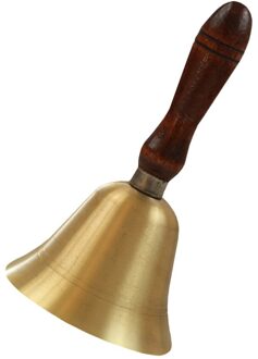 Houten Handvat Hand Bell Metalen Decoratieve Bell Tafelblad Tafelbel Foe Thuis