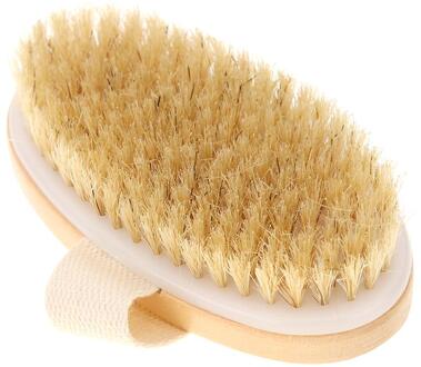 Houten Handvat Haren Bad Borstel Douche Massage Exfoliërende Body Droge Borstel Natuurlijke Varkenshaar Biologische Bamboe Nat Terug Douche 12x7x3.5cm