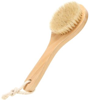 Houten Handvat Haren Bad Borstel Douche Massage Exfoliërende Body Droge Borstel Natuurlijke Varkenshaar Biologische Bamboe Nat Terug Douche 41.8x6.5cm