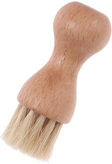 Houten Handvat Schoenen Shine Brush Polish Varkenshaar Haar Buffing Brush Mini Kalebas Schoenen Olie Borstel