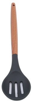 Houten Handvat Siliconen Keukengerei Schop Lepel Spatel Borstel Schop Vergiet Keuken Tool Colander