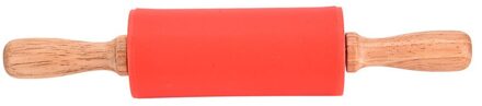 Houten Handvat Siliconen Rollen Rolling Kid Keuken Koken Bakken Tool Noodle Biscuit Fondant Taart Deeg Gegraveerde Roller Roze
