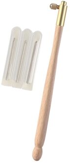 Houten Handvat Tambour Haaknaald Met 3 Naalden Franse Haak Borduren Kralen Hoepel Naaien Tool Set Diy Craft
