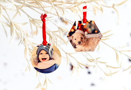 Houten hanger Zeshoek - Set van 4