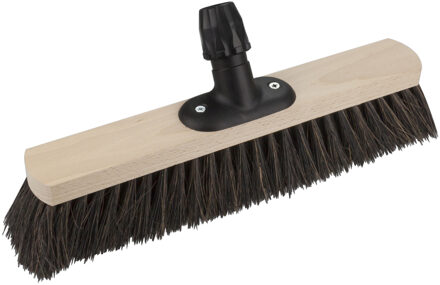 Houten harde straatbezem/buitenbezem Arenga zwart 40 cm