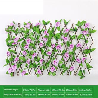 Houten Hedge Met Kunstbloemen Bladeren Tuin Decoratie Screening Uitbreiden Latwerk Privacy Screen Intrekbare Hek lucht blauw