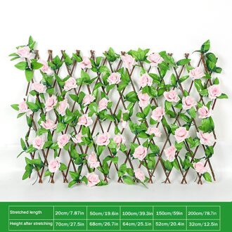 Houten Hedge Met Kunstbloemen Bladeren Tuin Decoratie Screening Uitbreiden Latwerk Privacy Screen Intrekbare Hek zwart