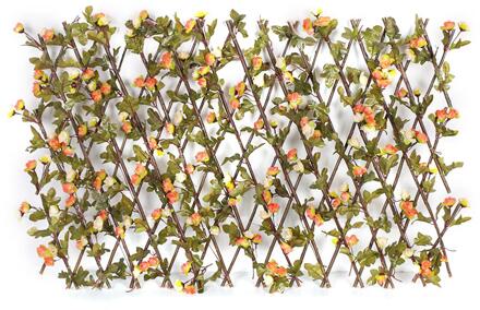 Houten Hedge Met Twee Kleuren Buds Bladeren Tuin Decoratie Screening Uitbreiden Latwerk Privacy Screen F