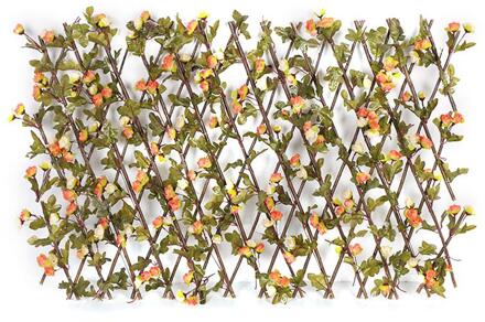 Houten Hedge Met Twee Kleuren Buds Bladeren Tuin Decoratie Screening Uitbreiden Latwerk Privacy Screen