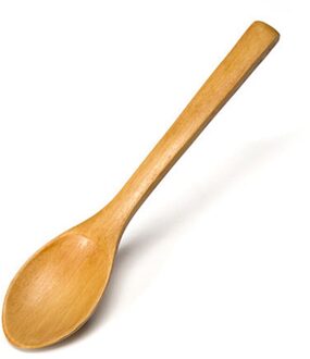 Houten Houten Soeplepel Natuurlijke Japanse Stijl Lange Steel Lepel Rijst Kinderen Servies Voor Eten Mengen Roeren S 12.5x2.5cm