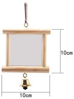 Houten Huisdier Speelgoed Spiegel Fun Brid Speelgoed Voor Valkparkiet Papegaaien Kleine Vogels Opknoping Spiegel Bel Papegaai Speelgoed Papegaaien Klim Accessoires