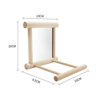 Houten Huisdier Speelgoed Spiegel Fun Brid Speelgoed Voor Valkparkiet Papegaaien Kleine Vogels Opknoping Spiegel Bel Papegaai Speelgoed Papegaaien Klim Accessoires