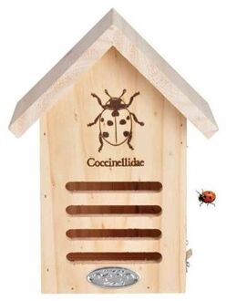 Houten huisje voor insecten 23 cm lieveheersbeestjeshuis/wespenhotel - Insectenhotel Beige