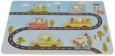 Houten Jigsaw Peg Puzzels Set Met Kaarten, Voorschoolse Educatief Speelgoed Voor Kids Leeftijden 3 + dier