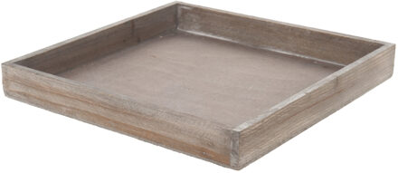 Houten kaarsenbord/plateau vierkant naturel wash 30 x 30 cm Bruin