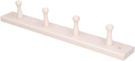 Houten kapstokken / jashaken - beuken wit - 4 enkele haak - 5 x 41 cm