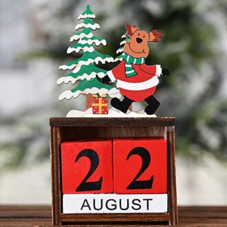 Houten Kerst Countdown Advent Kalender Xmas Desktop Ornament Kerst Jaar Woondecoratie eland