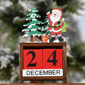 Houten Kerst Countdown Advent Kalender Xmas Desktop Ornament Kerst Jaar Woondecoratie kerstman