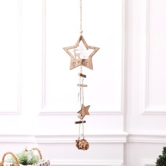 Houten Kerst Ornamenten Hout Ster Hangers Dennenappel Kerstboom Ornamenten Xmas Decor Voor Home Decoratie