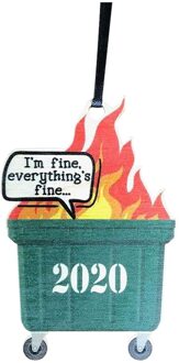 Houten Kerst Ornamenten Vrienden Decor Dumpster Fire Boom Versieren Xmas Tree Opknoping Ornament Hanger