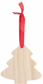 Houten kerstboom met lint