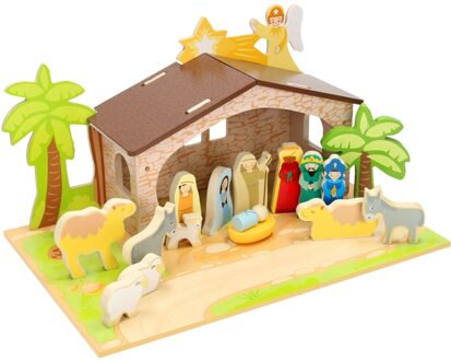 Houten Kerststal met grondplaat