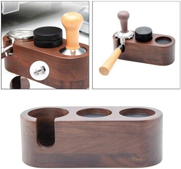 Houten Keuken Espresso Stand Base Maker Accessoires Sabotage Mat Stand Voor Koffie Liefhebbers 3 Holes 53 54mm