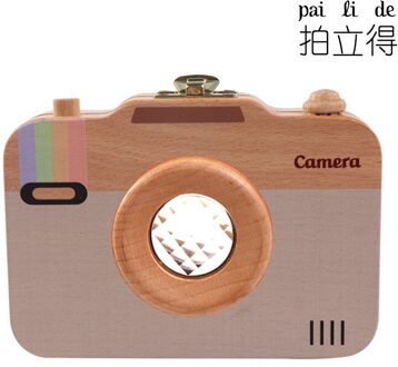 Houten Kinderen Camera Melktanden Storage Case Baby Tanden Ya Wu Opbergdoos Lanugo Collection Opslag Case Polaroid English