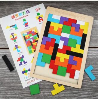 Houten Kinderen Puzzel Tetris Vroeg Leren Baby Vorm Pairing Puzzel Blokken