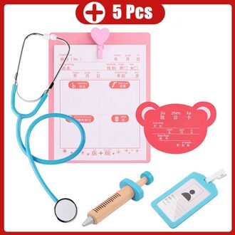 Houten Kinderen Simulatie Arts Speelgoed Echte Leven Injectie Rollenspel Speelgoed Educatief Speelgoed Voor Kinderen Blauw