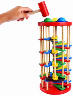 Houten Kinderspeelgoed Klop Bal Ladder Kids Handen-Op Grownups Decompressie Desktop Game Baby Hout Klop Speelgoed Bal onze Ballen
